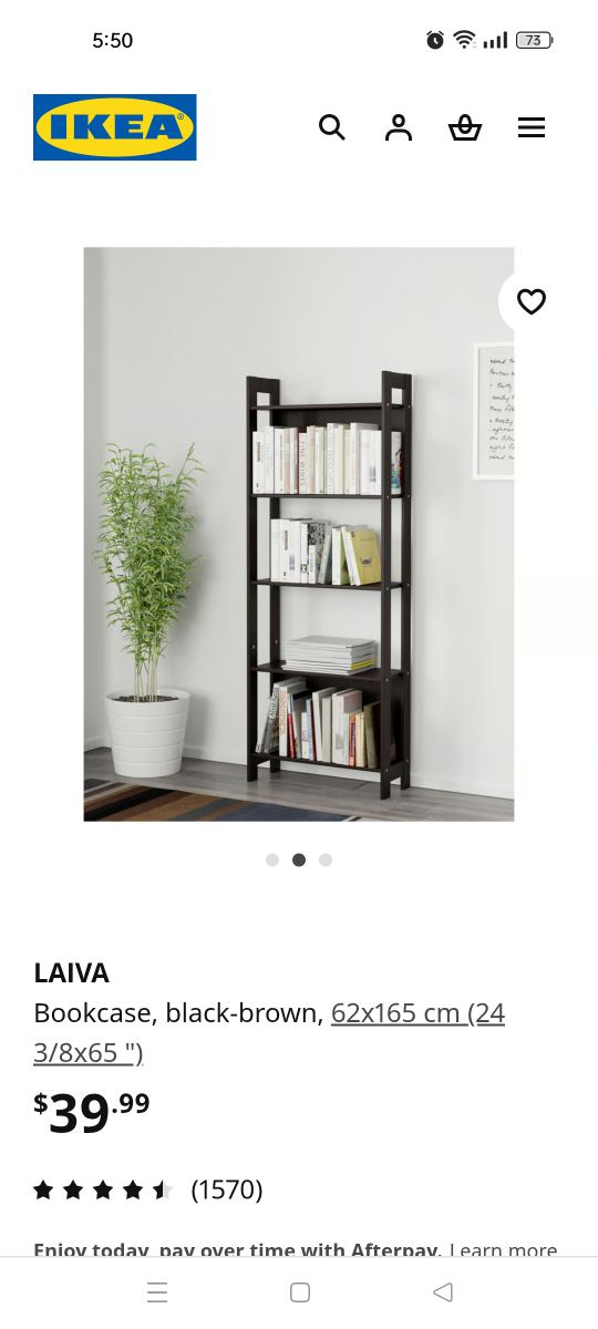 IKEA LAIVA Bookcase - Black-Brown