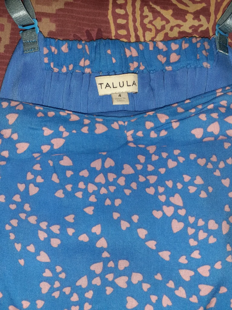Aritzia 3 tier Blue dress with pink hearts image indicator(3)