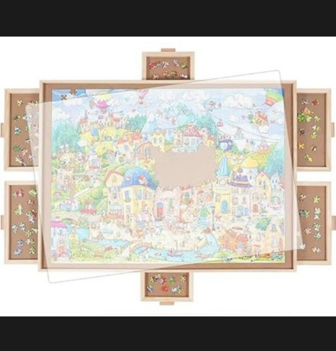 ALL4JIG 1500 Pieces Rotating Puzzle Board with 6 Drawer