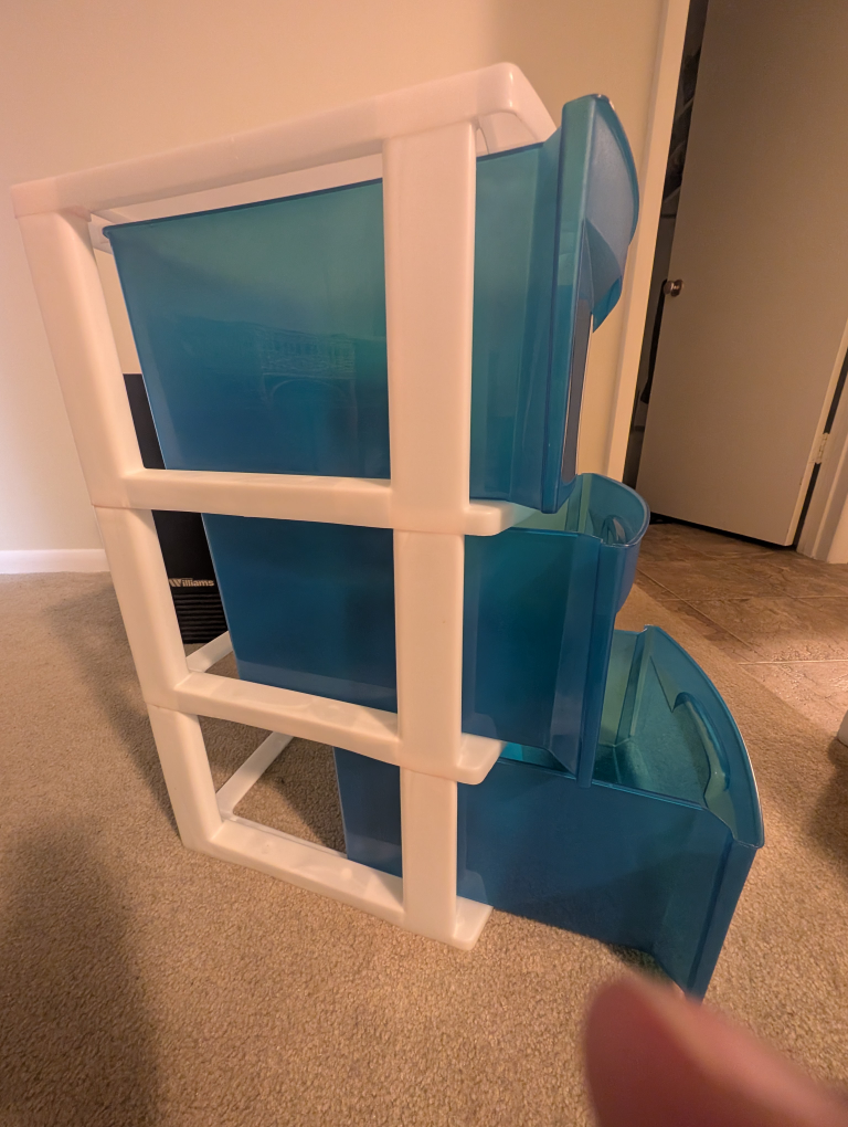 Blue 3-Drawer Storage Cart
