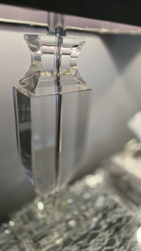 Crystal Table Lamp with Grey Shade - photo 2