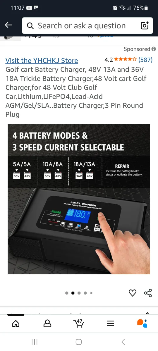 Golf Cart Battery Charger 36V/48V image indicator(3)