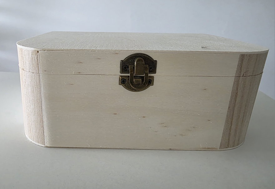 Unfinished Wooden Storage Box with Lid