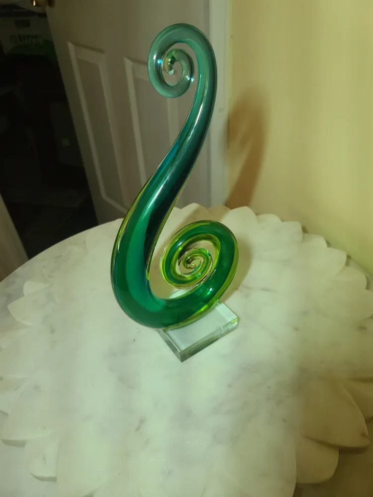 Green & Blue Glass Swirl Sculpture image indicator(4)