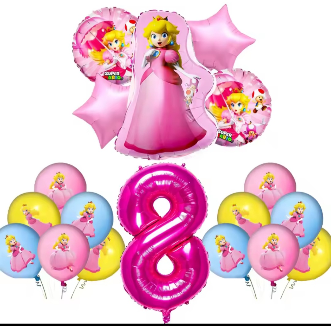 Princess Peach '8' Balloon Set