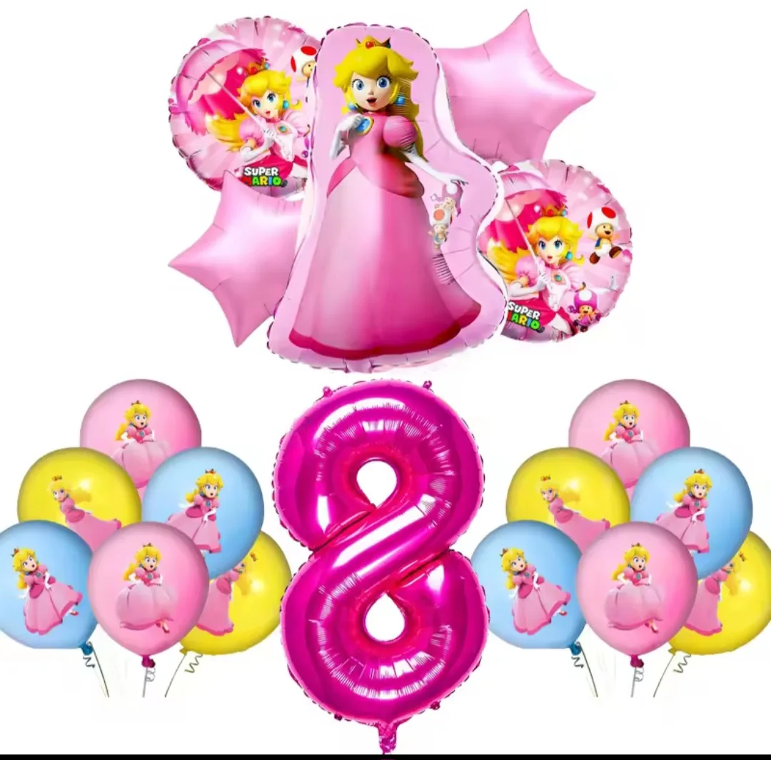 Princess Peach '8' Balloon Set thumbnail
