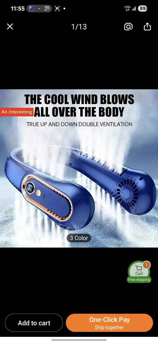 Neck Fan - Dark Blue, pick Scarborough or oshawa