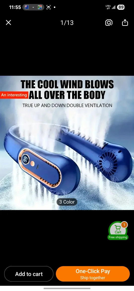 Neck Fan - Dark Blue, pick Scarborough or oshawa thumbnail