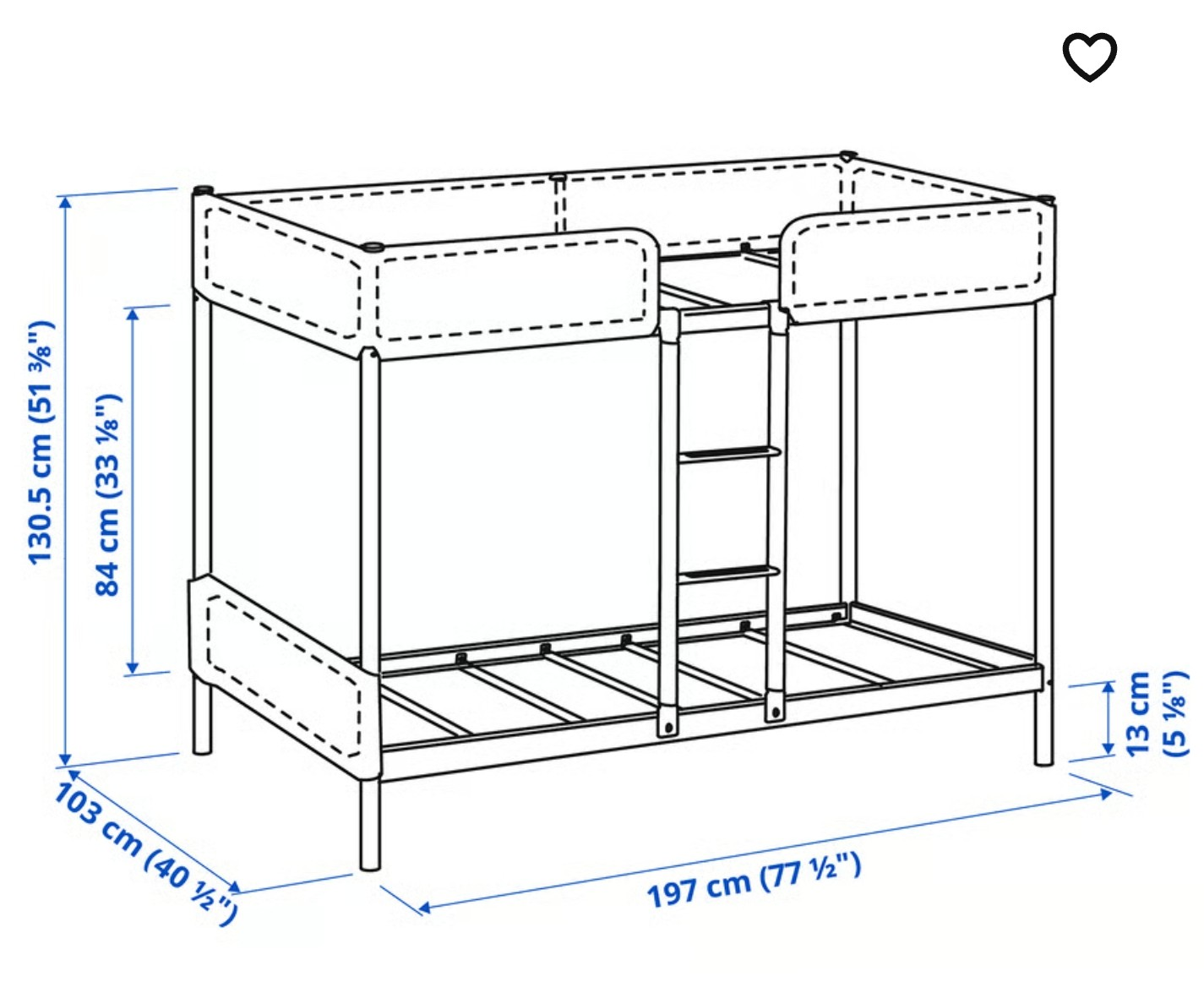 IKEA Mydal Bunk Bed Frame - Grey - photo 2