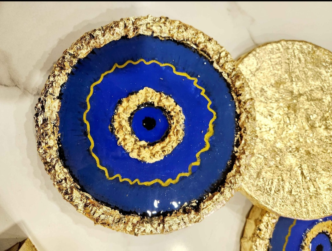 Evil Eye Coasters - Blue & Gold - photo 2