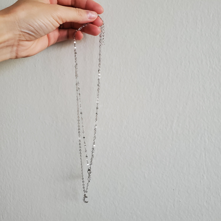 🧡 Silver Layered Star and Moon Necklace 🧡 - photo 3