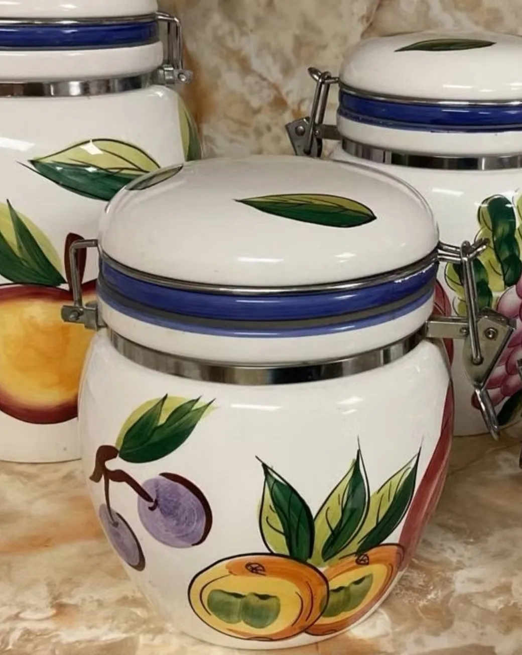 Toscano Orchard Hand Painted Canister thumbnail