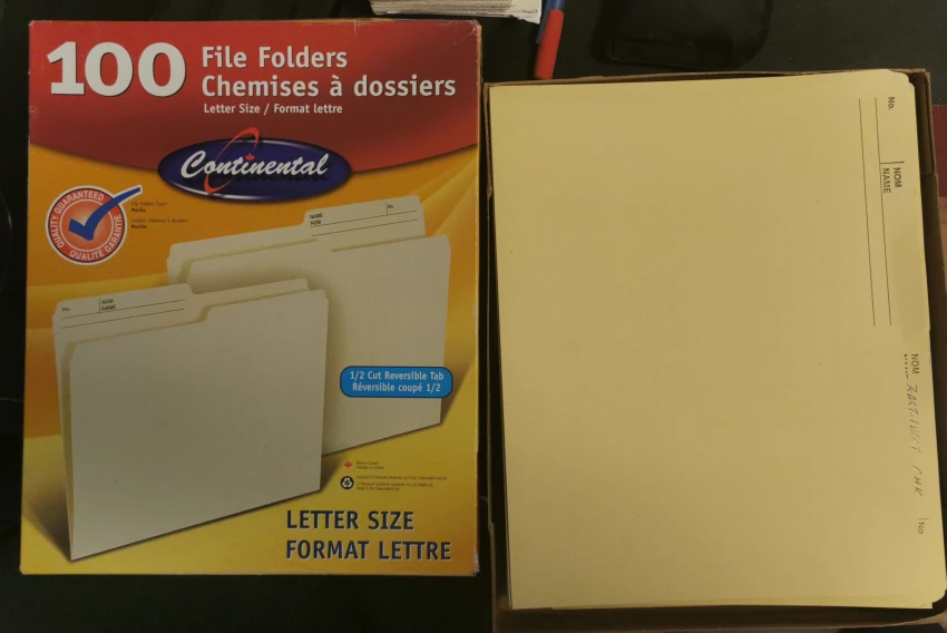 Continental File Folders - Letter Size