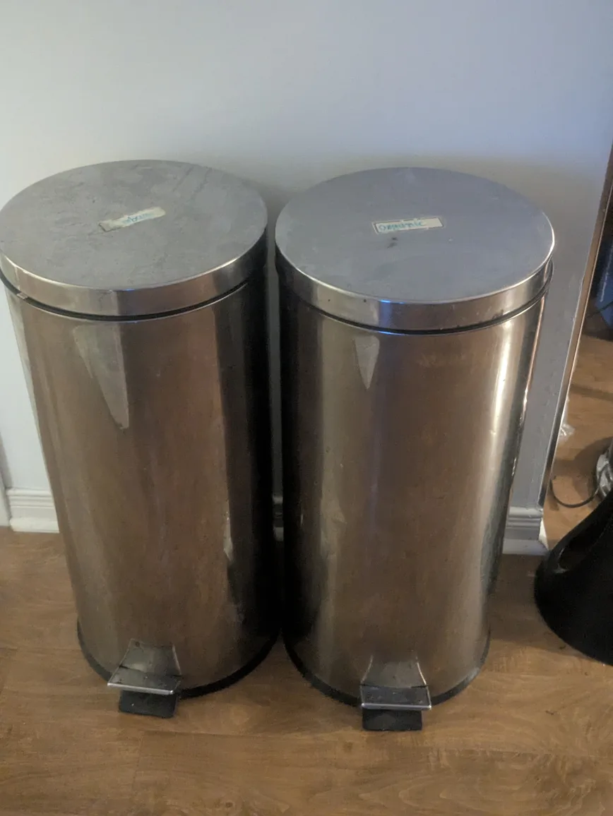 2x Stainless Steel Step-On Trash Cans thumbnail