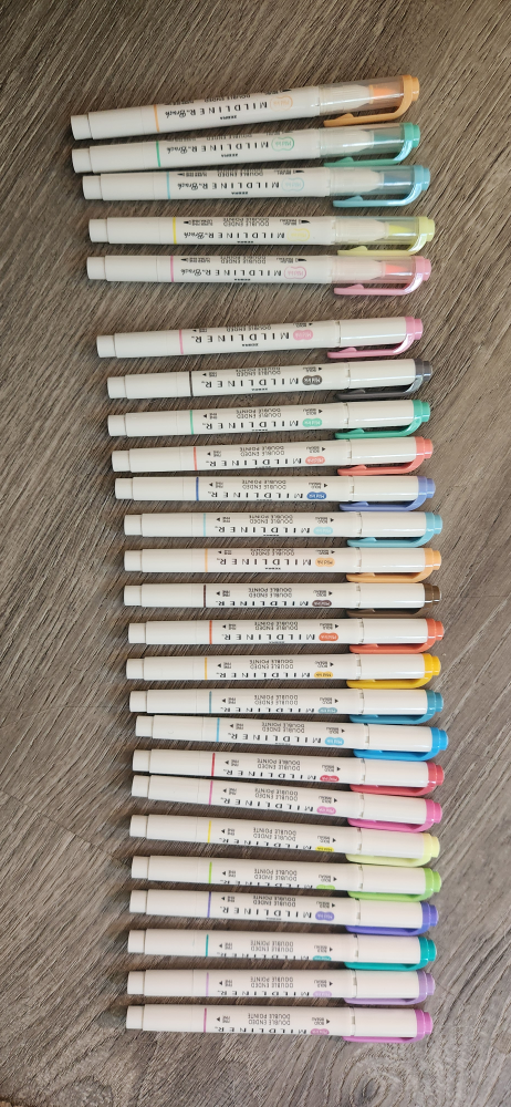 Zebra Mildliner Double Ended Markers - Set of 25
