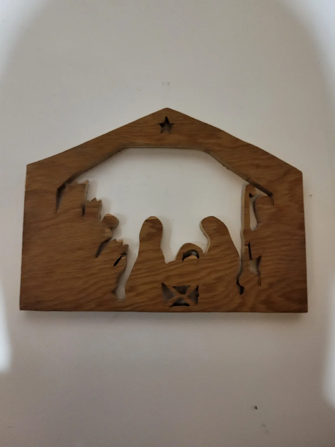 Wooden Nativity Scene Decoration- Unsanded thumbnail