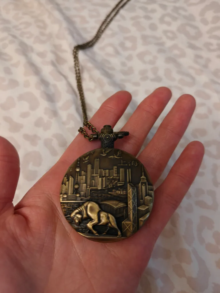 Vintage Style Pocket Watch Necklace 💖🧡 image indicator(2)
