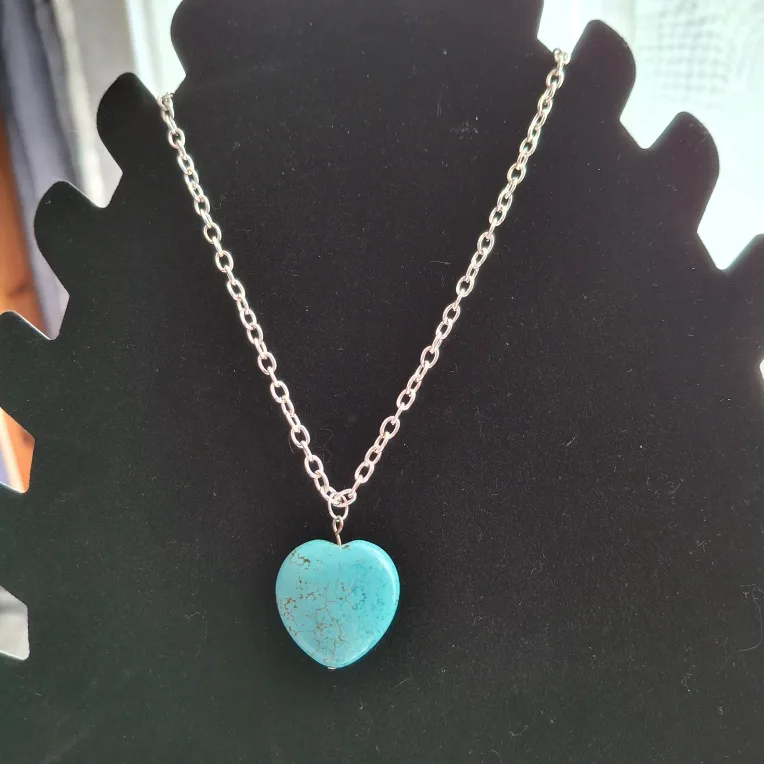 Turquoise Heart Pendant Necklace thumbnail