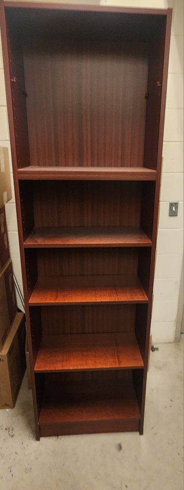 Tall Brown Wooden Bookcase - 7'1" Height