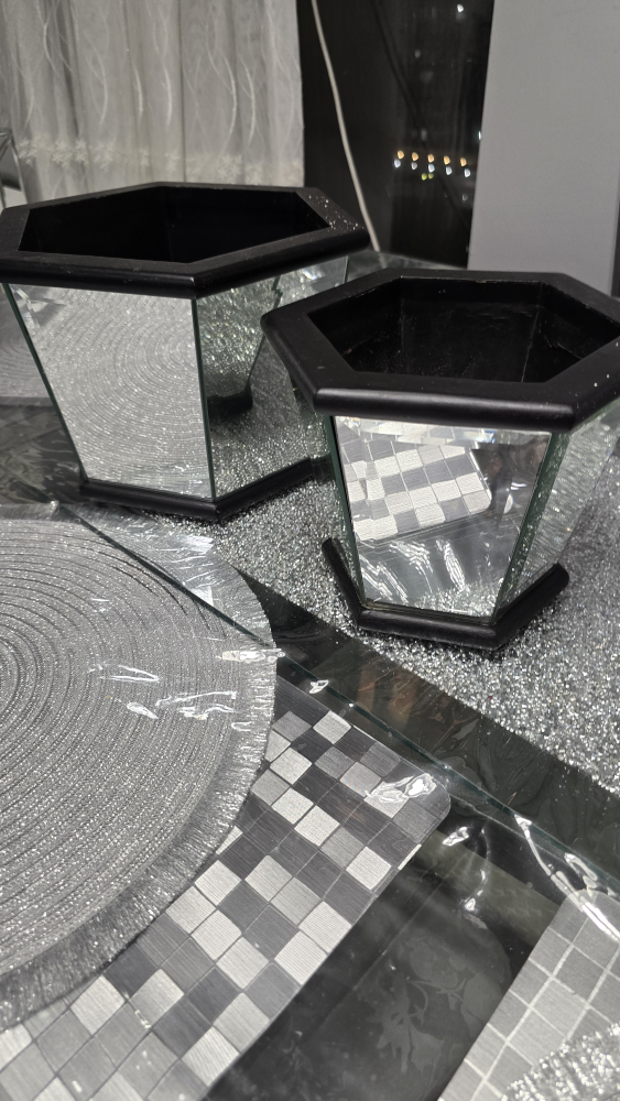 Hexagon Mirrored Vases - Set of Two - photo 4