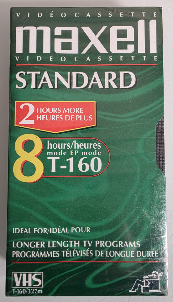 Maxell T-160 Standard VHS Video Cassette