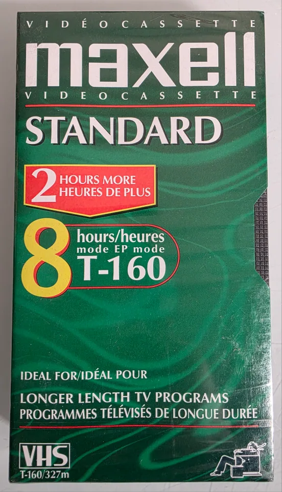 Maxell T-160 Standard VHS Video Cassette thumbnail