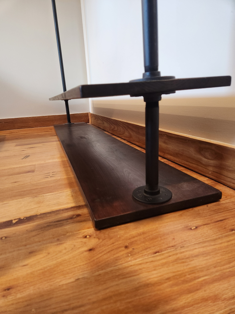 Industrial Pipe Clothing Rack with Wood Shelf - photo 2