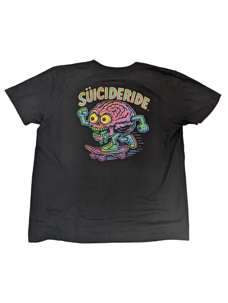 NEW mens large Skateboard Brain- Suicideride Graphic t-Shirt