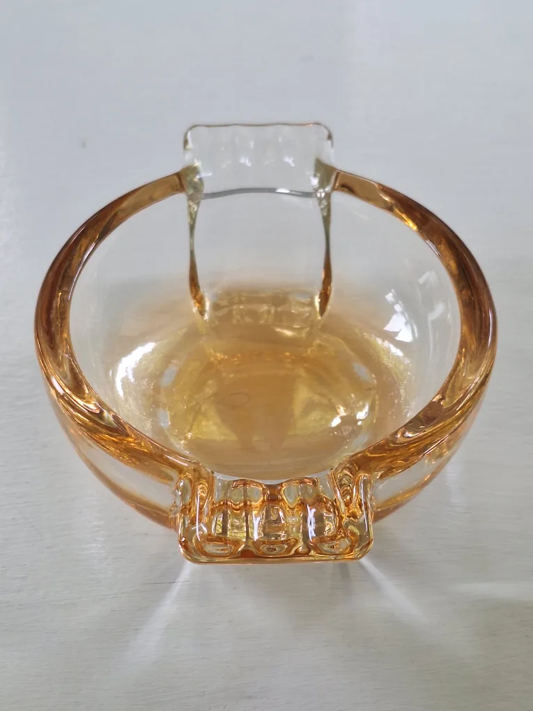 Vintage Marigold Carnival Glass Ashtray image indicator(2)