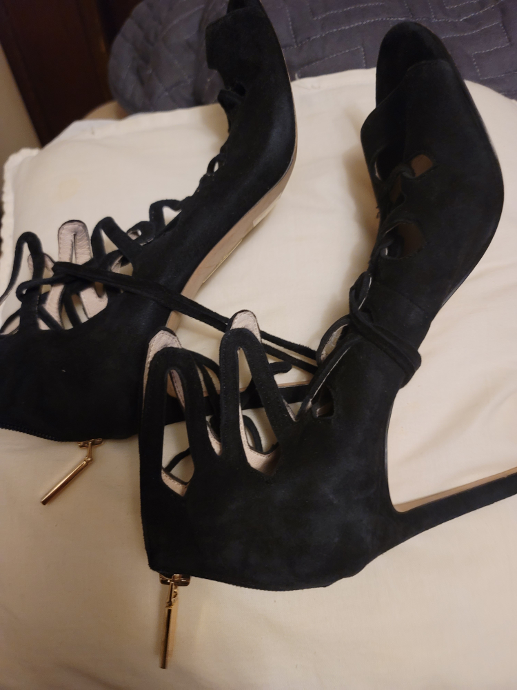 Schutz Black Suede Heels, Size 8