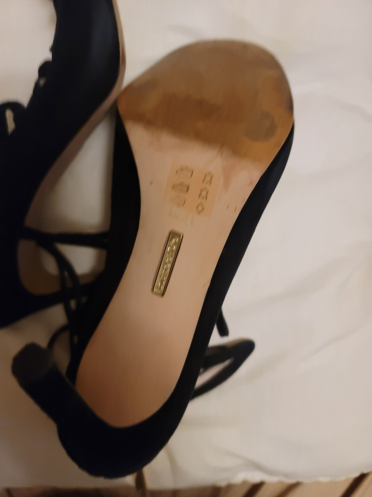 Schutz Black Suede Heels, Size 8 - photo 3