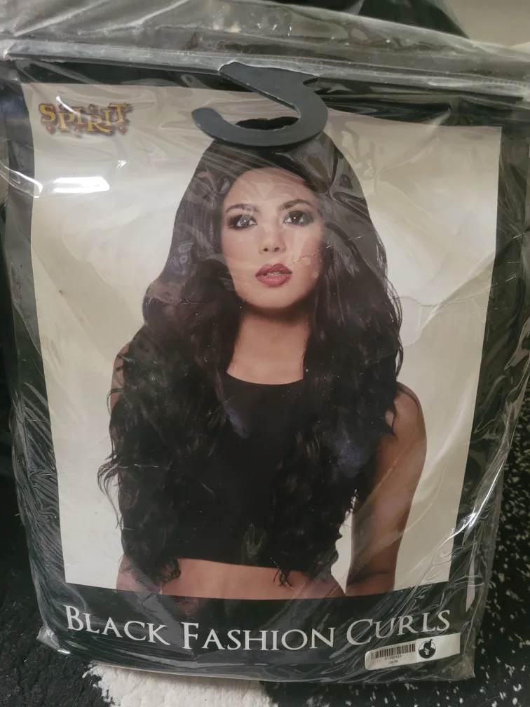 Spirit Halloween Black Fashion Curls Wig thumbnail