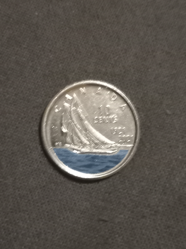 special edition colourized dime