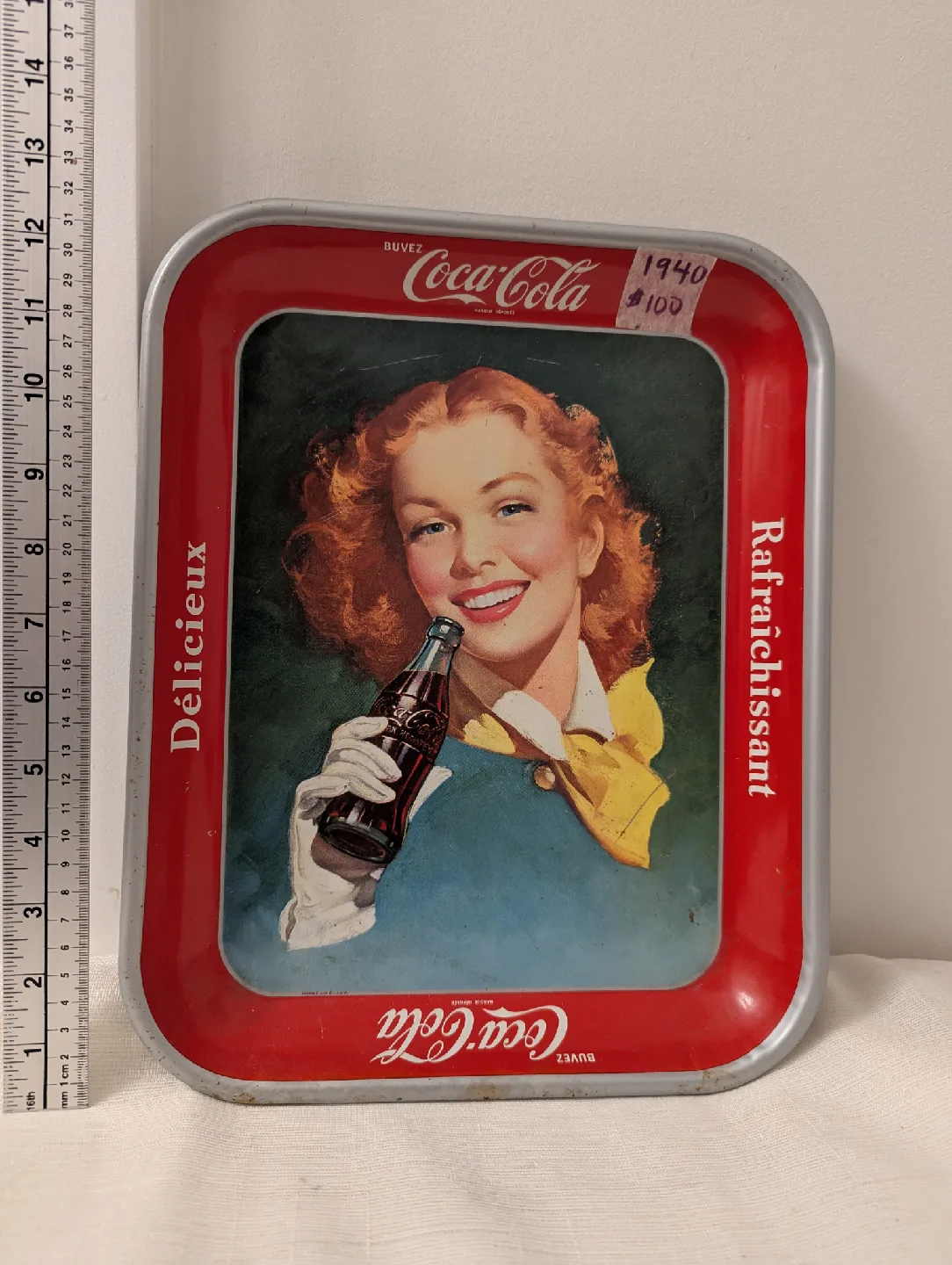 Vintage 1940 French Coca Cola 1940 Serving Tray Canadian thumbnail