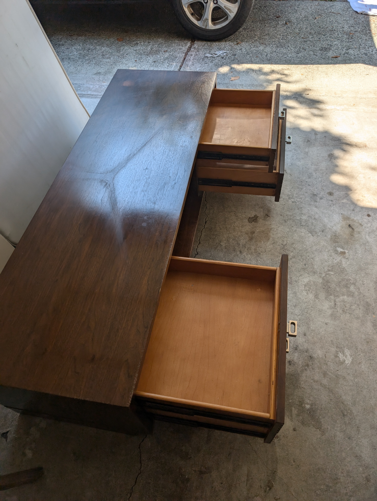 Brown Wood Media Console Table - photo 3