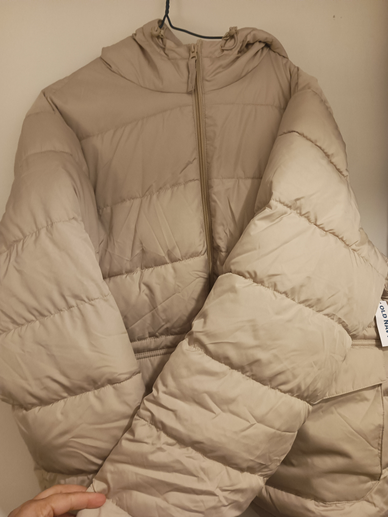 Old Navy Beige Puffer Jacket - Size L - photo 2