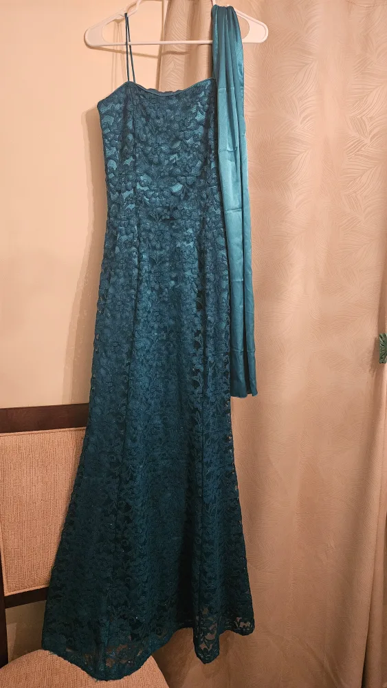 Lace Formal Dress - Teal thumbnail