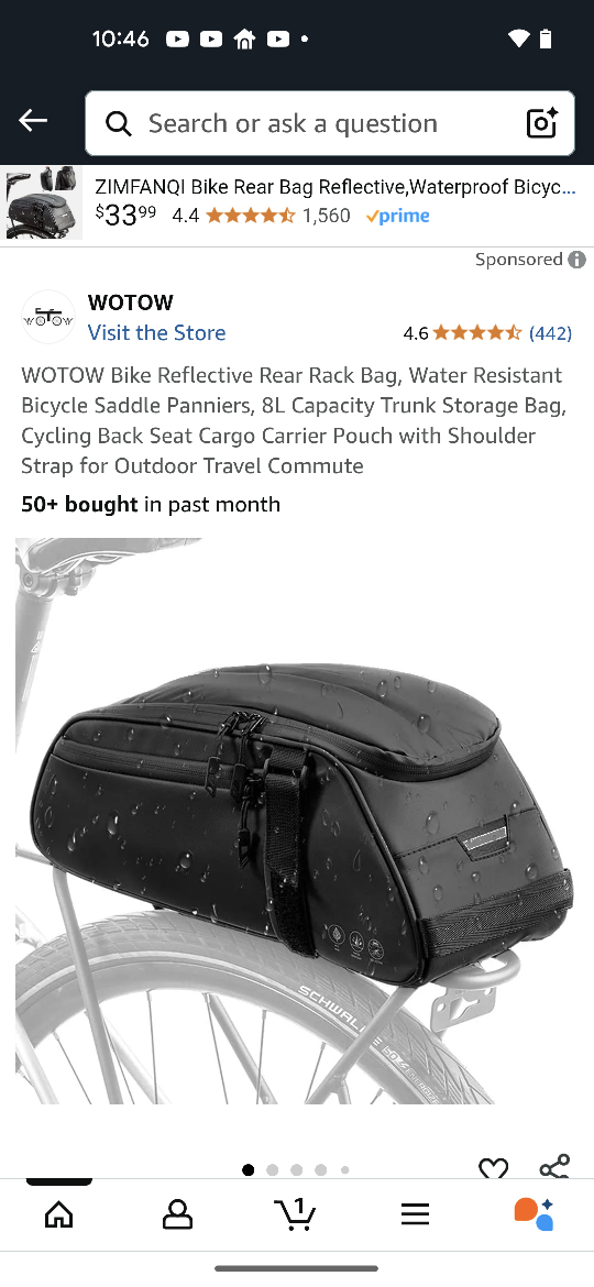 WOTOW Bike Rack Bag - 8L Capacity - photo 5