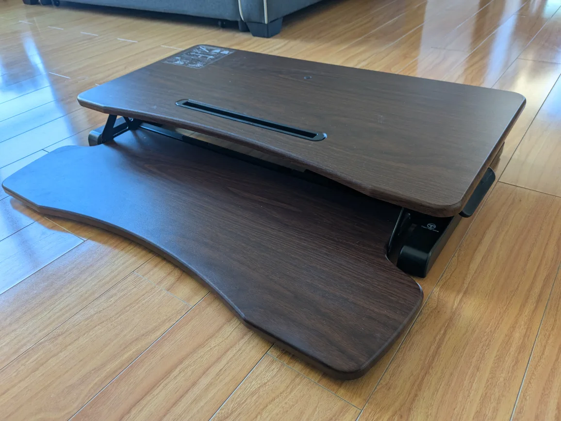 Standing desk converter - Wood finish image indicator(4)