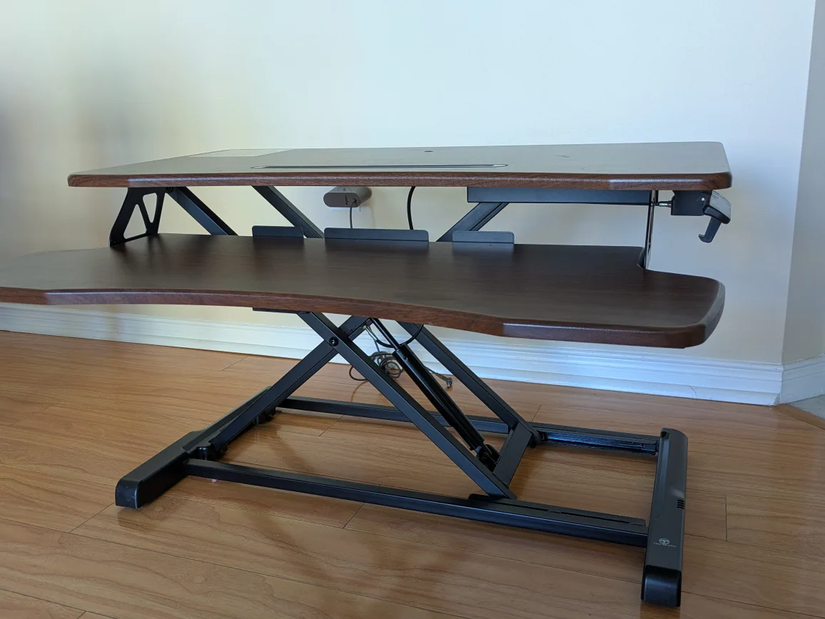 Standing desk converter - Wood finish image indicator(5)