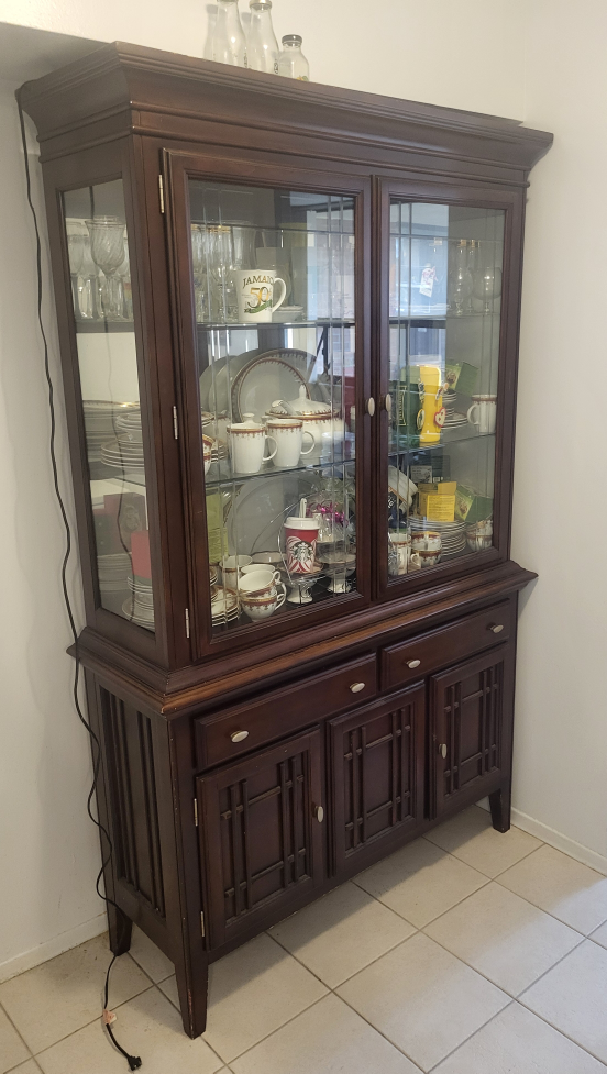 Dark Wood China Cabinet