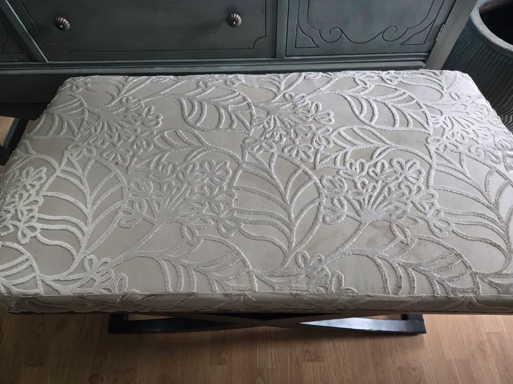 Upholstered Ottoman Bench with Floral Pattern image indicator(3)
