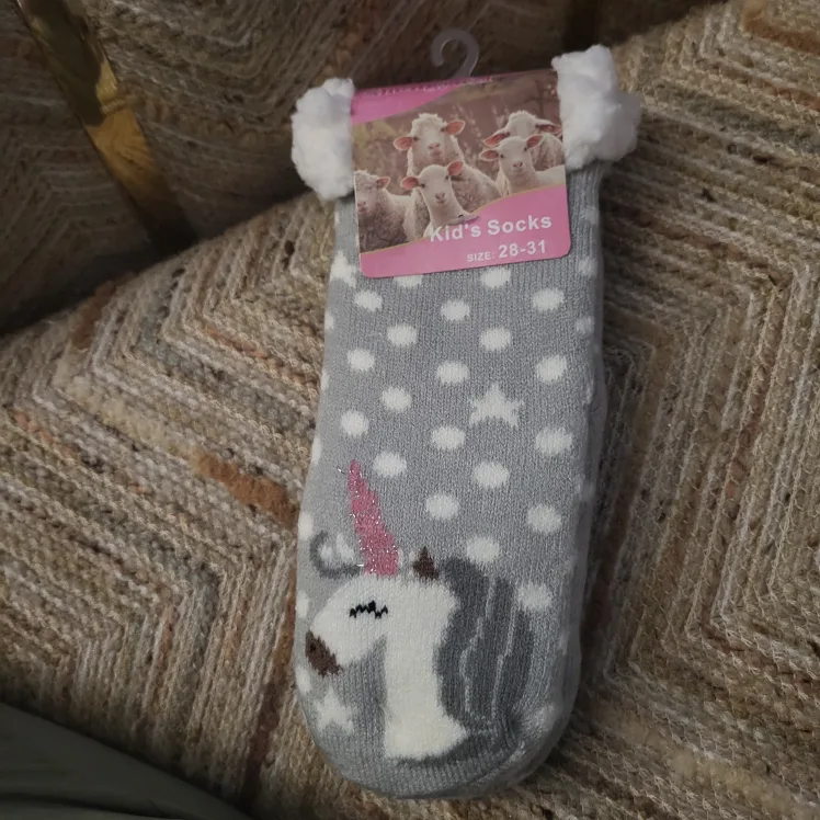 New Kids' Unicorn Socks Size 28-31 thumbnail