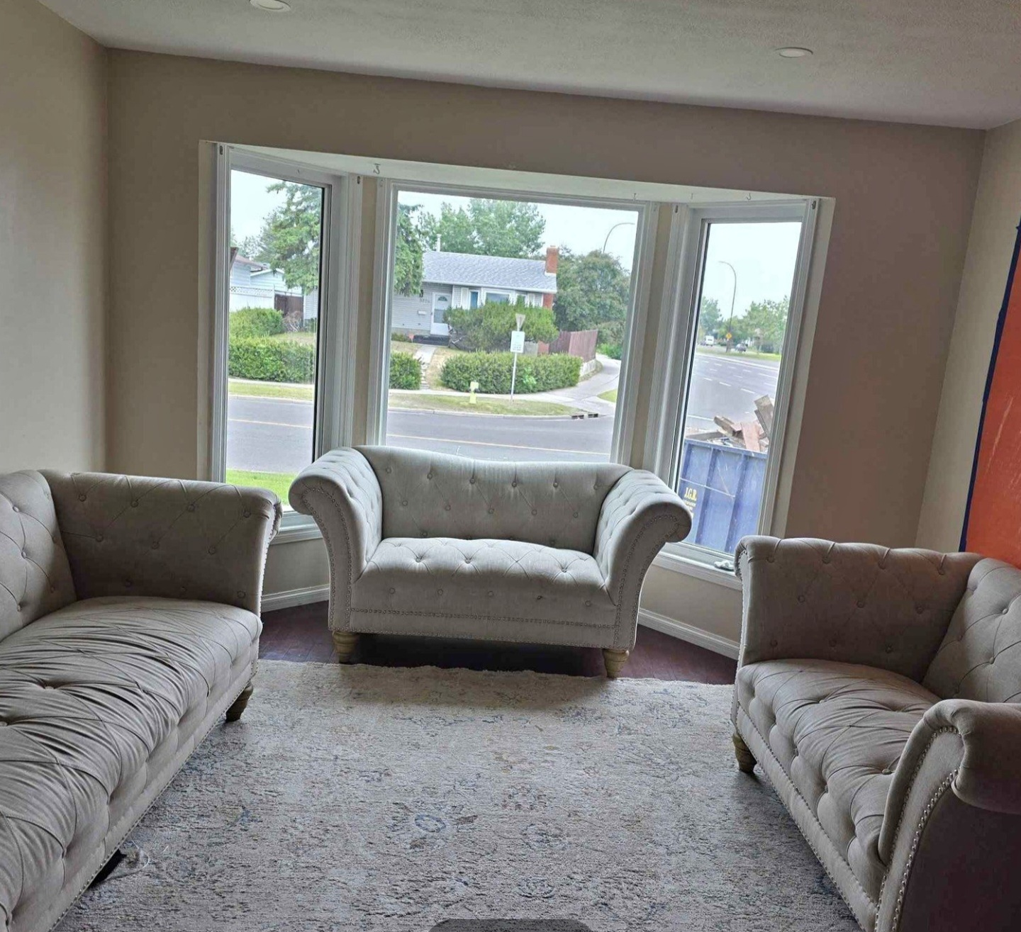 Tufted Sofa and Loveseat Set - Beige