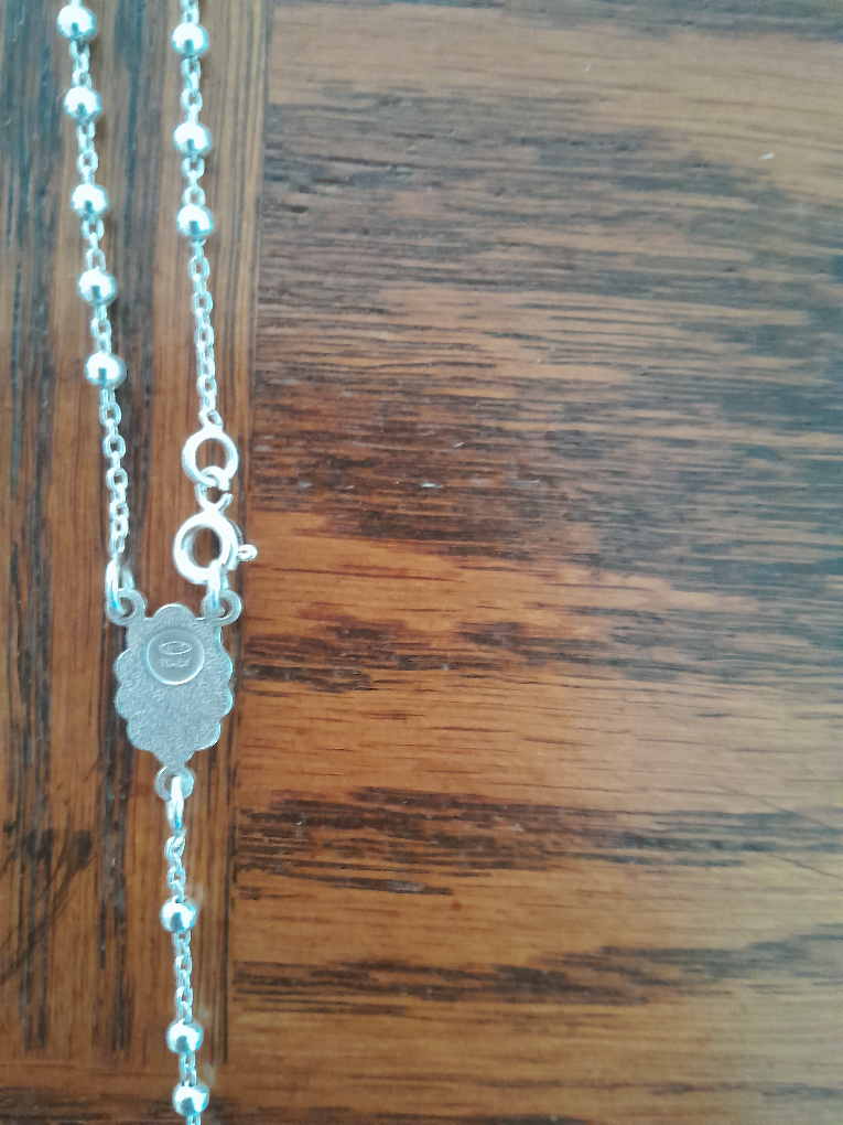 Sterling Silver Rosary cross Necklace - photo 3