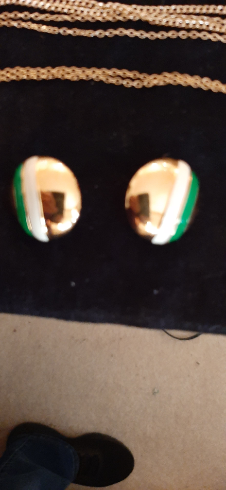 Vintage Monet Gold Tone Button Earrings - photo 2