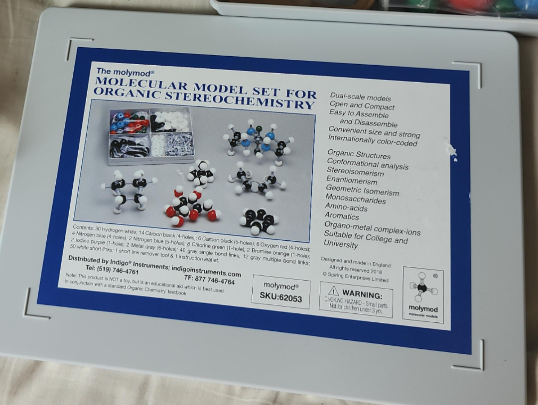 Molymod Molecular Model Set for Organic Stereochemistry