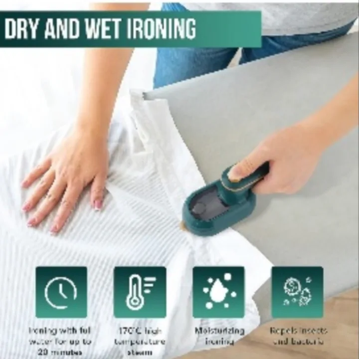 Foldable Mini Iron with Spray - Green thumbnail
