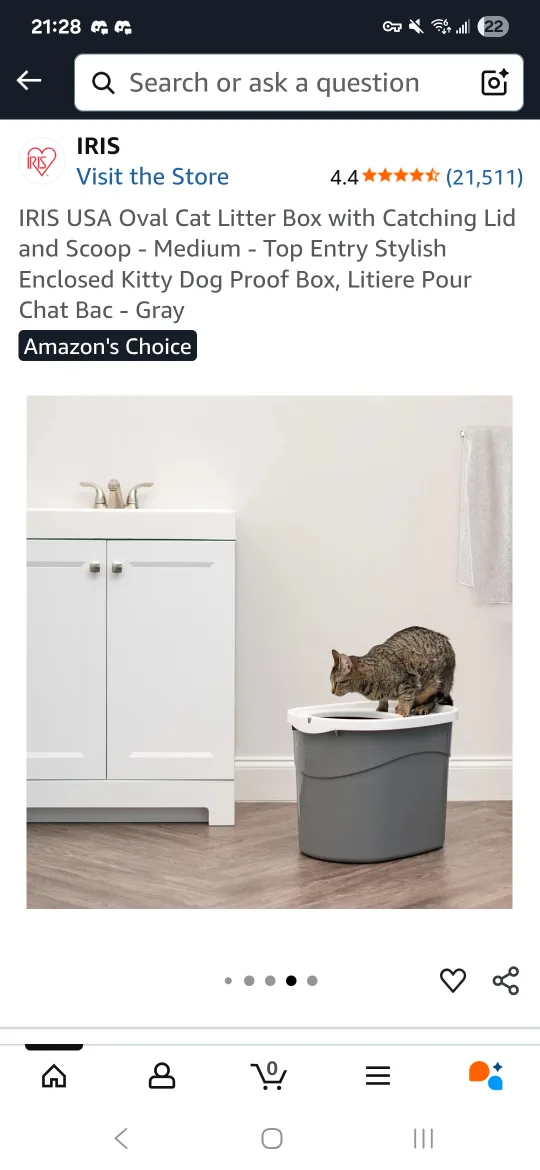 Top entry cat litter box and scoop image indicator(6)