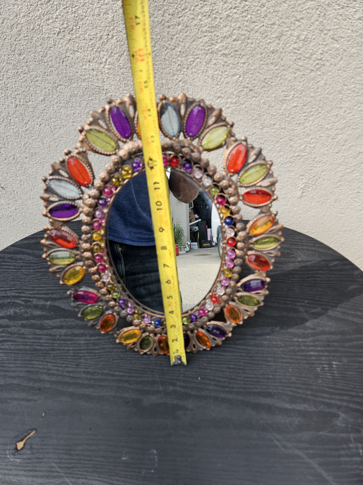 Pier 1 Boho  Beaded Beads Metal Frame Easel Stand Mirror - photo 2